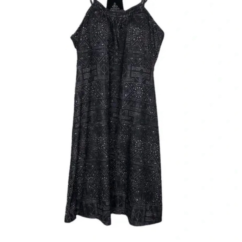 prAna Cali Gray Geometric Print Racerback Athletic Outdoor Dress Size S